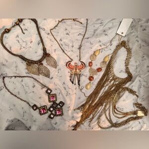 Fashion Costume Jewelry Set – Multiple Necklaces – As Is